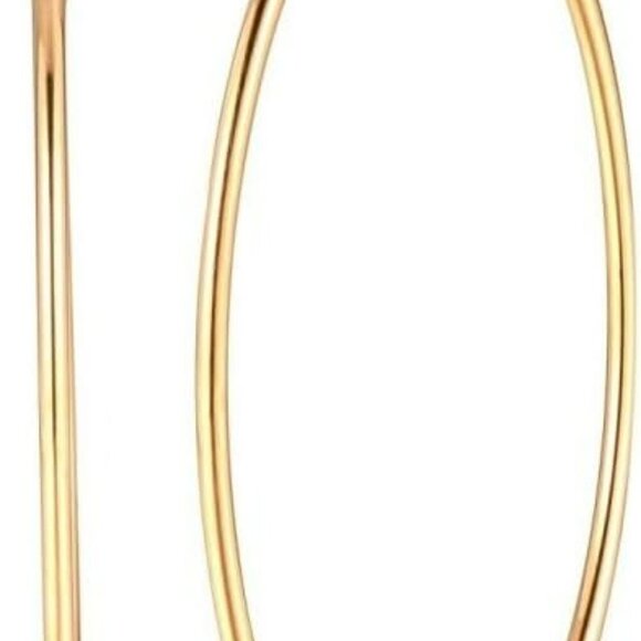 Dainty 70mm Gold Plated Big Large Hoop Earrings for Women Sensitive Ears Fashion - Picture 1 of 5